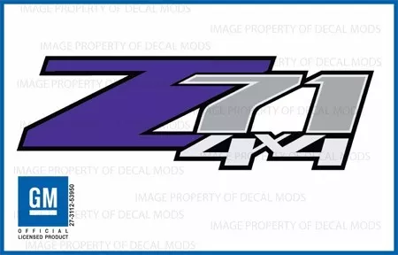 2 - Z71 4x4 Purple FPUR Chevy 07<->13 Decal Sticker Parts Silverado GMC Sierra