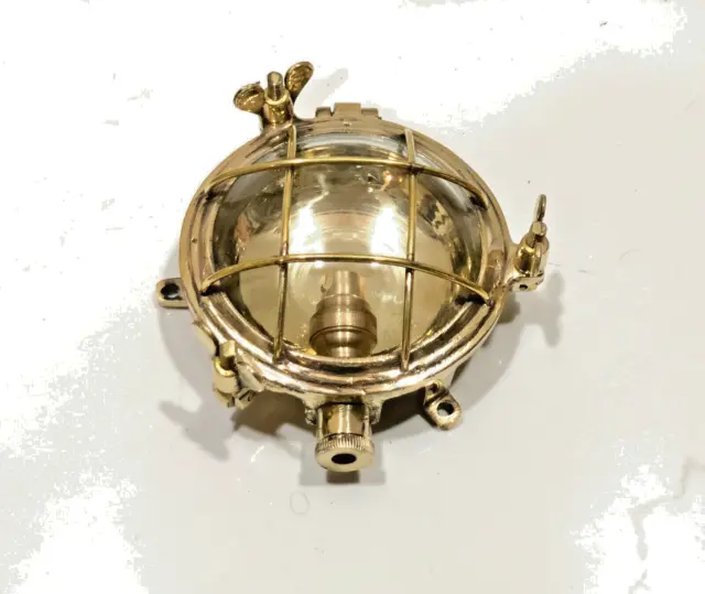 Nautical Marine Vintage Maritme Solid Brass Metal Ceiling Deck Light - Small