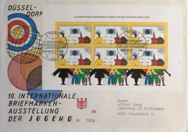 Briefe-105 Bund / BRD FDC Jugend Int. Briefmarken Ausstellung 21.03.1990