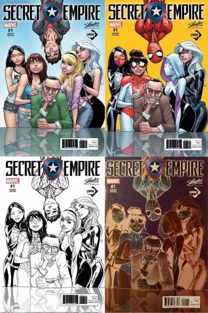 Secret Empire 1 J Scott Campbell Stan Lee A B C D Color Sketch Negative Variant