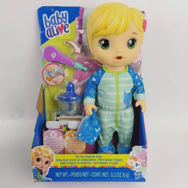 Baby Alive Mix My Medicine Baby Doll, Kitty-Cat Pajamas, Drinks and Wets, Doctor