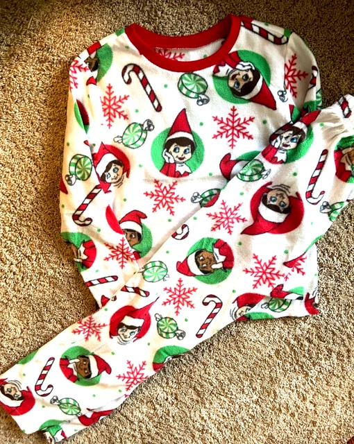Elf on the Shelf Fleece Pajamas Shirt &  Pants Christmas Size Girls 8 NEW