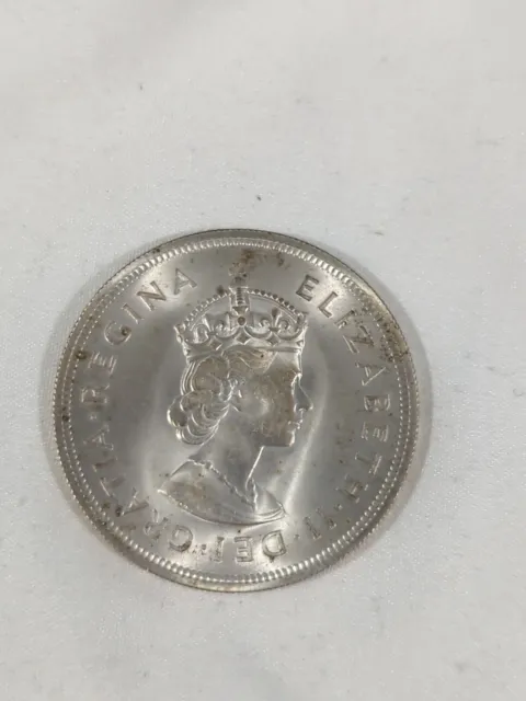 1959 Bermuda One Crown Elizabeth Ii .925 Silver Coin