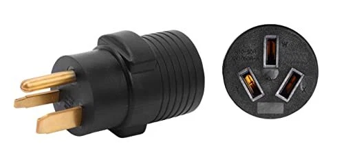 NEMA 6-50P to 10-50R Compact 240V 50 Amp 3 Prong Male Plug to 50 Amp 3 Prong