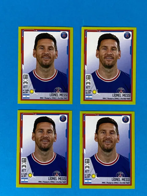 Lionel Messi Paris Saint-Germain Panini Foot 2021-22 2022 Lot 4 Stickers