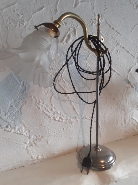 Lampe De Bureau " A Col de cygne" ART DECO Tulipe Verre
