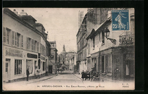 CPA Arcueil-Cachan, Rue Émile-Raspail, L´Hotel de Ville