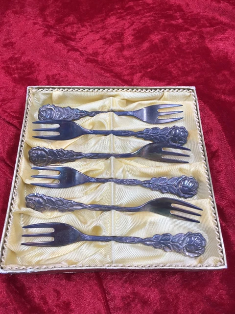 Kuchengabel -6 Stück- G&S 90er Silber Hildesheimer Rose 125 g