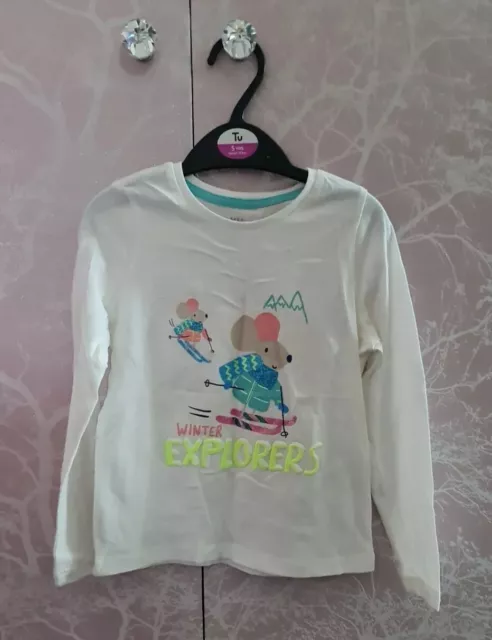 New With Tags Marks And Spencer Girls Winter Explorer T Shirt Age 4-5 Years