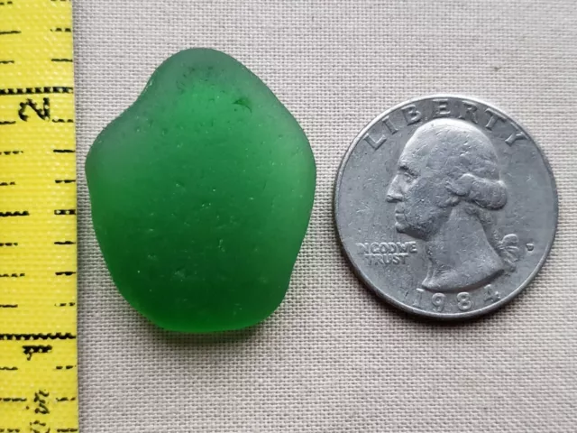 Genuine Pure Beach Sea Glass Surf Tumbled Kelly Green Ocean Frosted Pendant L1