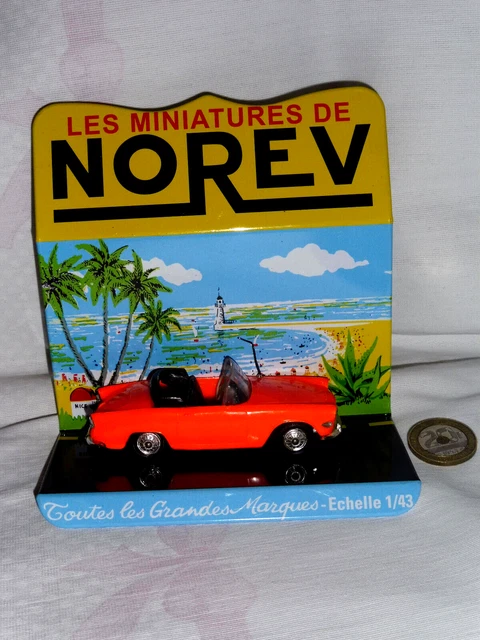 O) NOREV Simca Oceane 1960 Modele N 19 1/43 + Diorama Nice En Tole