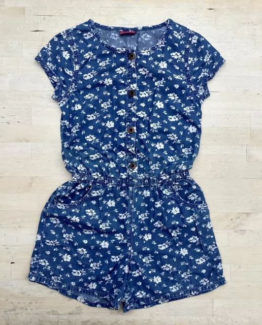 Girls Next Playsuit Shorts Age 8 Years Blue Floral