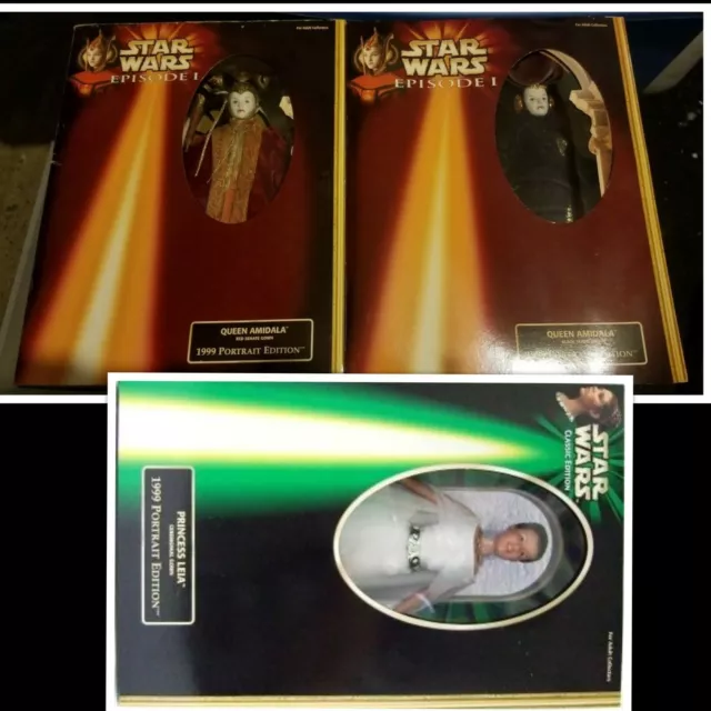 Star Wars 3 Doll 12" Barbie Collection Of Princess Leia And Queen Amidala