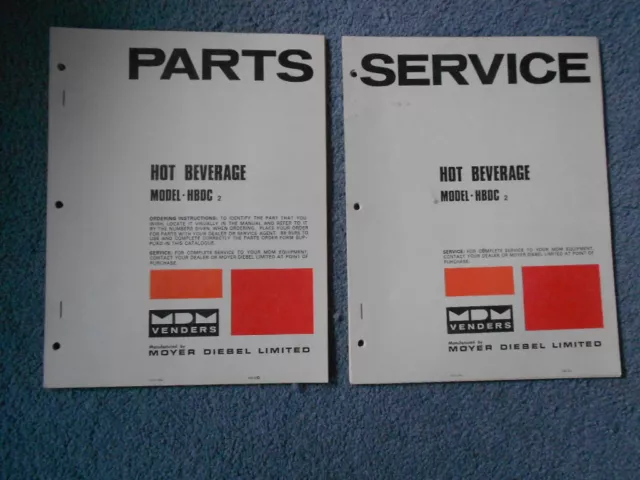 Hot Beverage Hbdc Parts And Service Manual Set Moyer Diebel Mdm Venders Orig Hot Beverage Hbdc Parts And Service Manual Set Moyer Diebel Mdm Venders Orig