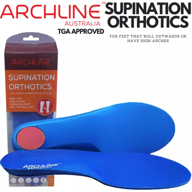 Archline Supination Orthotic Insoles - Full Length (Unisex) Plantar Fasciitis Hi