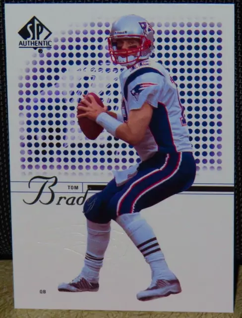 2002 tarjeta de fútbol Tom Brady #1 cubierta superior sp auténtica