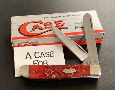 🔥 1991 Case Xx Dr6207 Usa Jigged Dark Red Bone Mini Trapper Knife New Old Stock