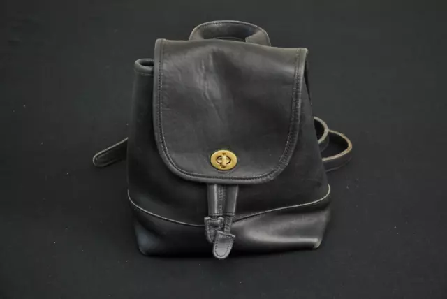 VTG Small Coach Black Leather Backpack 9960 Purse Bag Mini Daypack 3623S VTG Small Coach Black Leather Backpack 9960 Purse Bag Mini Daypack 3623S