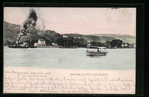 Rolandseck, Hotel Kölner Hof, Ansichtskarte 1905