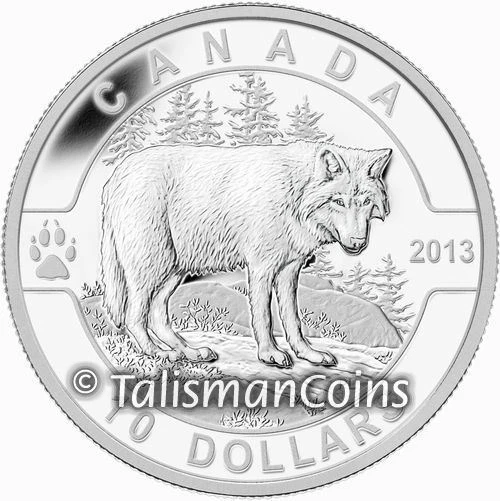 2013 WOLF O Canada Series $10 Pure Silver Matte Proof in FULL OGP Box + CoA