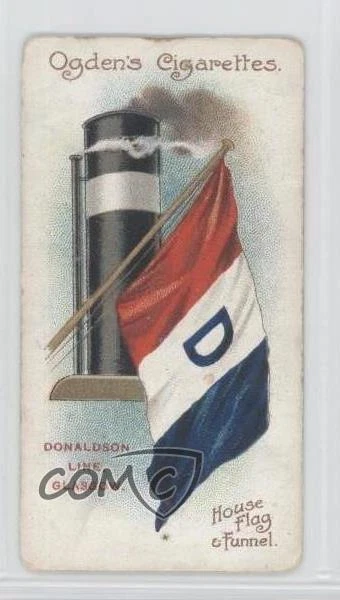 1906 ITC Cigarette Cards Flags & Funnels of Leading Steamship Lines Tobacco 0k5