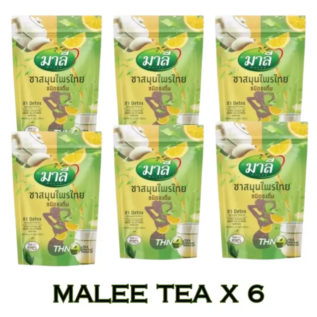 6x Herbal Detox Malee Thai Instant Powder Natural Healthy Tea Weight Control