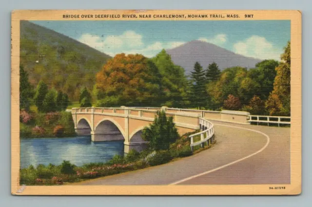 Bridge Over Deerfield River, Near Charlemont, Mohawk Trail, Mass, Postcard