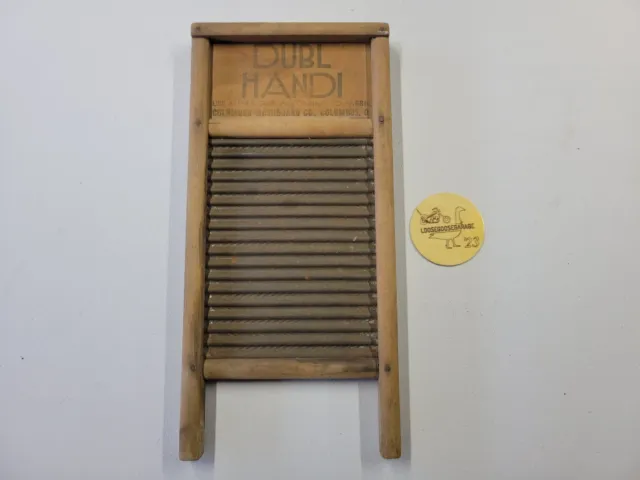 Vintage Dubl Handi Wash Board Pail Size 18" x 8.5" Wood Frame Washboard Decor