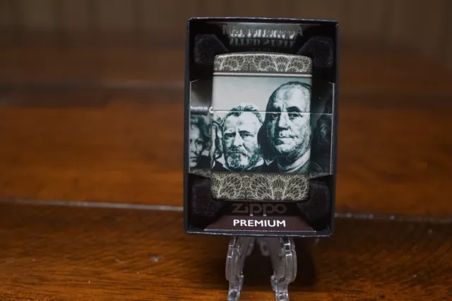 United States Currency Bills Money Cash 540 Design Zippo Lighter Mint In Box