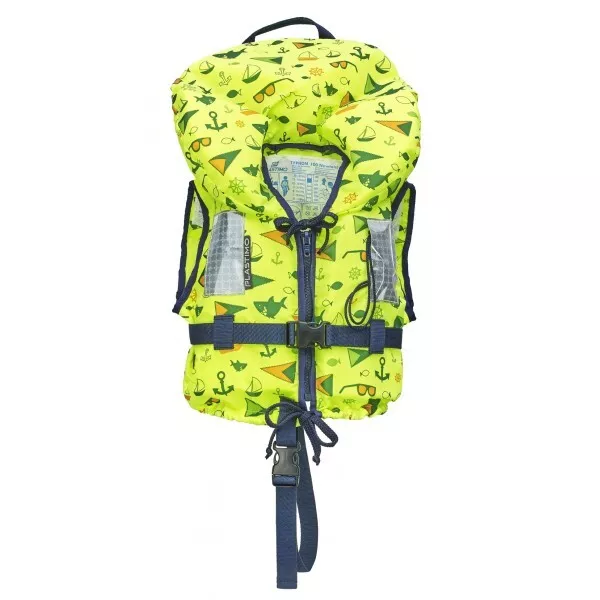 GILET DE SAUVETAGE ENFANT JAUNE DE 10 A 20 KG - 100N Alciumpeche