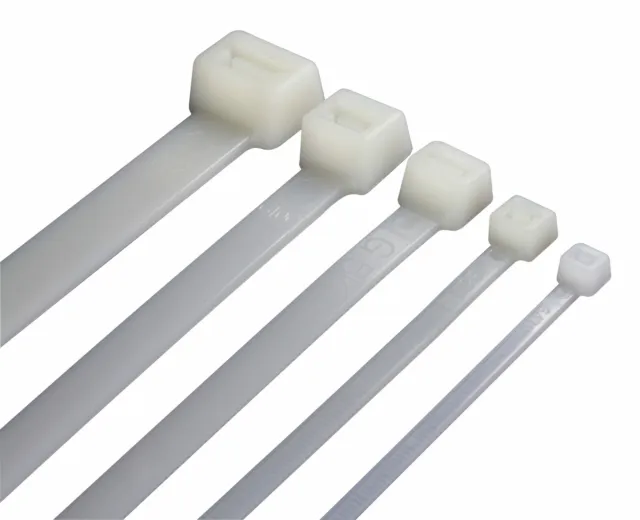 White Cable Ties / Zip Ties Nylon - Various Sizes and Quantities