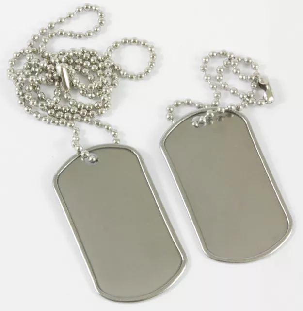 Hundemarke Dog Tag US silber Erkennungsmarke Anhänger Erkennungsmarken Kette