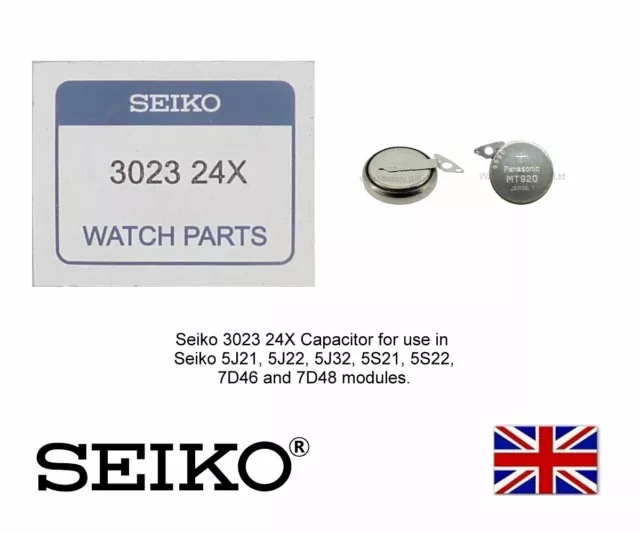 SEIKO KINETIC WATCH Capacitor Battery 302324X for 5J21 5J22 5J23 5J32  $ - PicClick