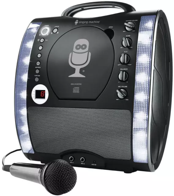 Singing Machine Classic - Karaoke Bluetooth et lumières - Noir
