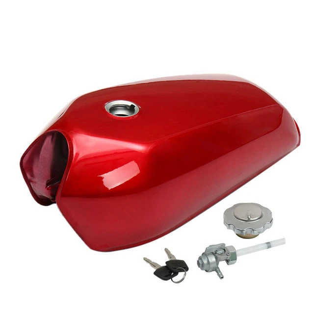 US 2.4 Gal Motorcycle ATV Cafe Racer Vintage Fuel Gas Tank Fuel Cap Cover Switch