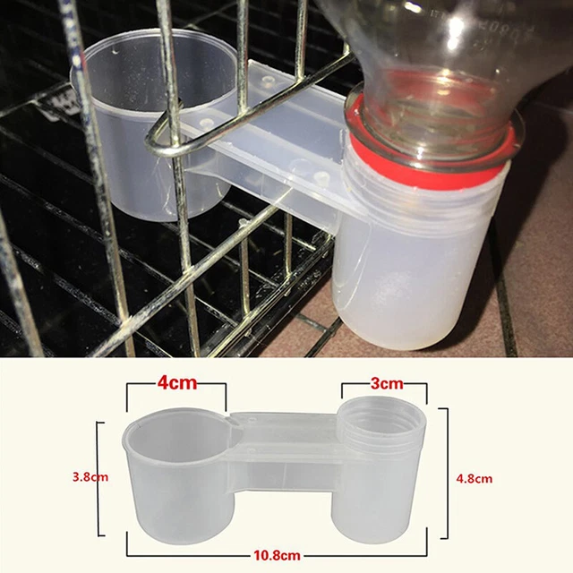 Plastic Bird Drinker Feeder Water Bottle Cup Cat Chicken Pigeon Parrot Hamste K^