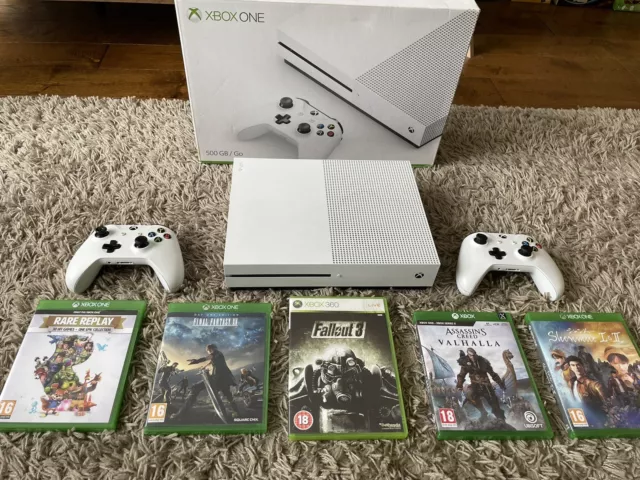 Boxed Xbox One S 500GB Console with 2x Wireless Controllers and 5 Games