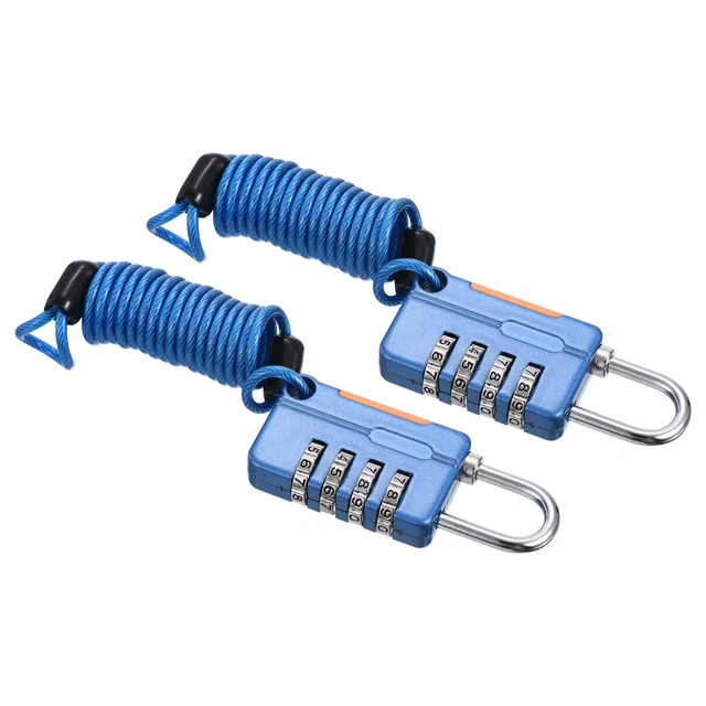 Serrature per bagagli cavo confezione da 2 cifre combinazione serratura a tenda 3,3 piedi blu