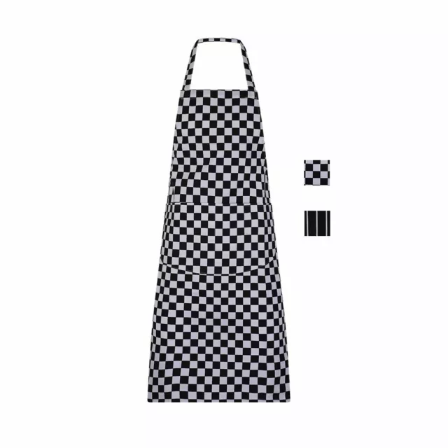 Kitchen Apron Cooking Chef Ties To Back Single Large Front Pocket Mens Womens