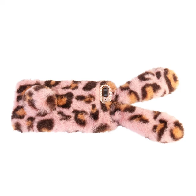 Peluche Lapin Téléphone Cas De Mode Strass Hiver Garder Chaud 5