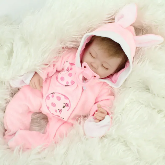 Lifelike Reborn Baby Dolls Vinyl Silicone Sleeping Realistic Newborn Girl Doll