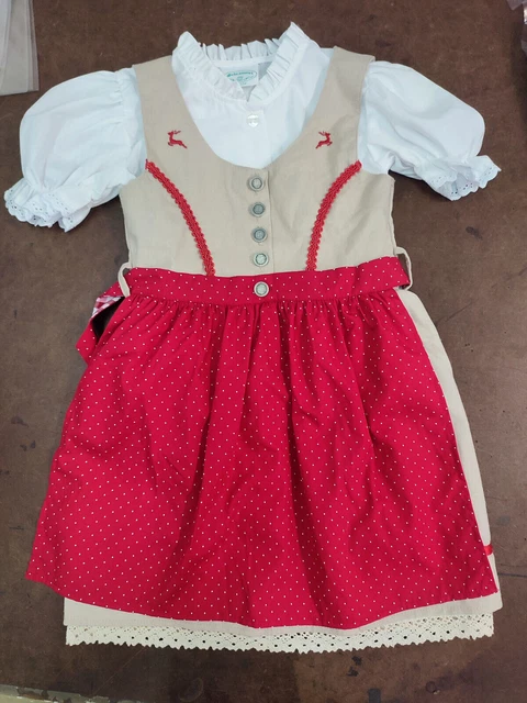 Sottogonna in lino-viscosa per bambini con ricamo cervo rosso