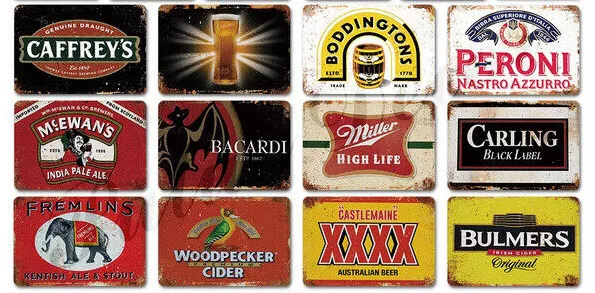 FOOD DRINK Metal Signs Printed A45 Vintage Retro Kitchen Cave Garage Pub Bar Art