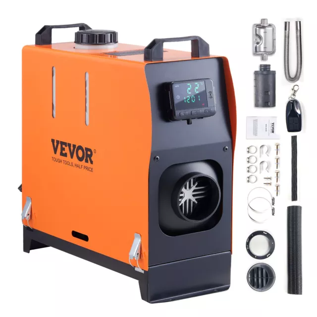 VEVOR Chauffage Diesel Tout-en-Un 12V 5kW 0,16-0,52L/h Écran LCD Télécommande