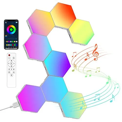 ESAGONALI MURO LED Luci 8Pcs Esagonale Gaming RGB Pannelli —  Sincronizzazione Mu EUR 65,18 - PicClick IT