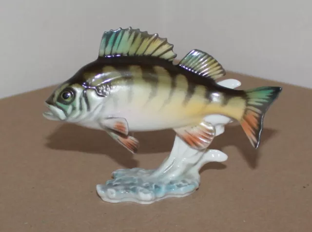 Vintage Hutschenreuther G. Granget Rosenthal Porcelain Figurine Perch Fish 4.5"
