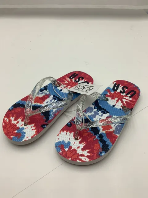 Size 10 Youth New Children's Place USA Flip Flops Sandals G2021 156