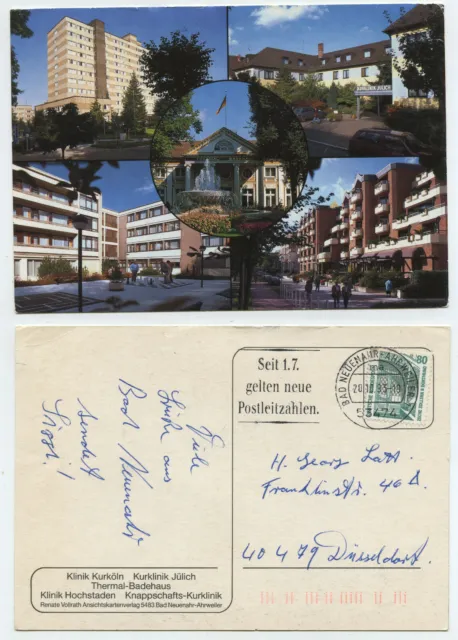 67037 - Bad Neuenahr-Ahrweiler - Kurkliniken -Ansichtskarte, gelaufen 20.10.1993