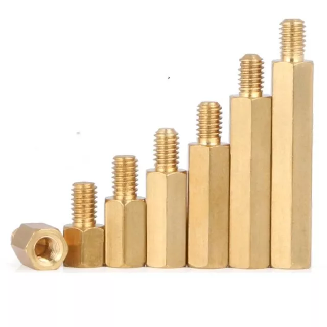 Hexagonal Brass Stand Off Spacers 5-50mm Long M3 Male & Female Threads