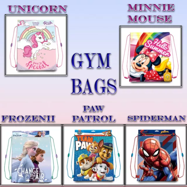 40cm Polyester Kids Gym Bag Swimming Bag wd Drawstring Sports Rucksack Backpack